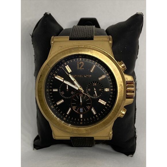 Michael Kors Dylan MK8184 Men's Black Silicone Analog Dial Quartz Watch VK772 - Picture 3 of 12